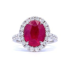 Beautiful Ruby Halo Ring! Ref #17318